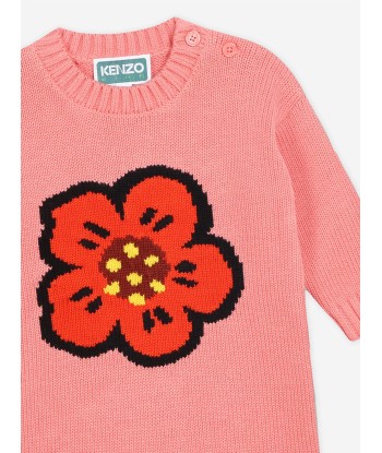 KENZO Baby Girls Boke Flower Knitted Dress in Pink votre