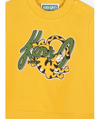 KENZO Baby Boys Tiger Logo Sweatshirt in Yellow livraison gratuite