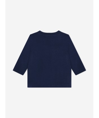 KENZO Baby Boys Long Sleeve Logo T-Shirt in Navy à prix réduit toute l'année