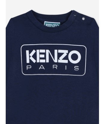 KENZO Baby Boys Long Sleeve Logo T-Shirt in Navy à prix réduit toute l'année