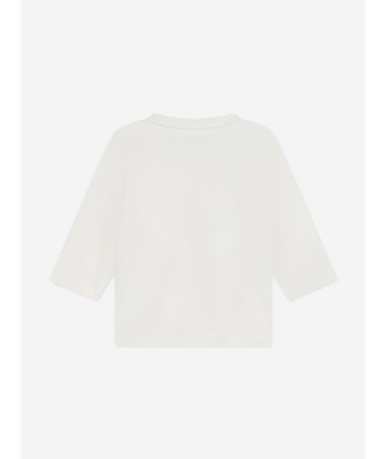 KENZO Baby Boys Long Sleeve Logo T-Shirt in Ivory soldes