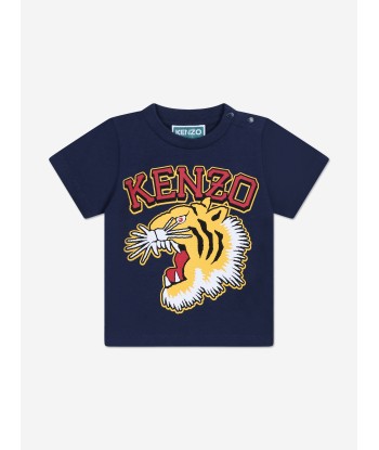 KENZO Baby Boys Tiger Logo T-Shirt in Navy Par le système avancé 