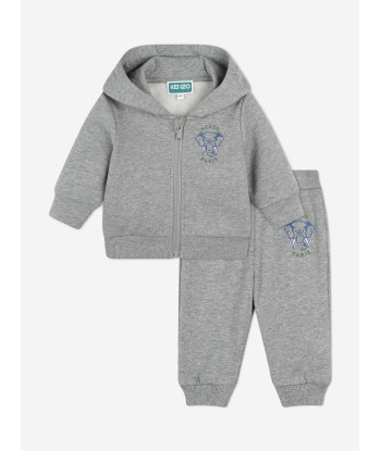 KENZO Baby Boys Elephant Logo Tracksuit in Grey Venez acheter