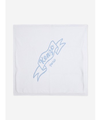 KENZO Baby Boys Logo Blanket in Blue pas chere