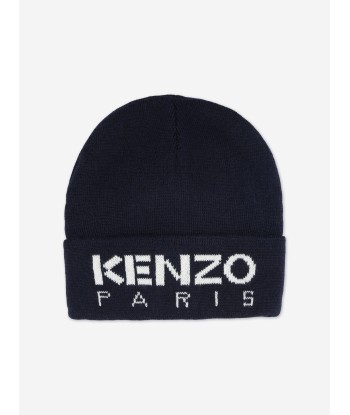 KENZO Kids Knitted Logo Beanie Hat in Navy suggérées chez