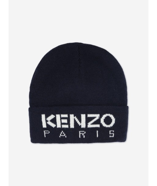 KENZO Kids Knitted Logo Beanie Hat in Navy suggérées chez