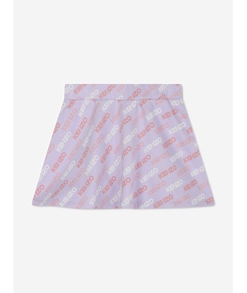 KENZO Girls Logo Print Skirt in Purple le des métaux précieux