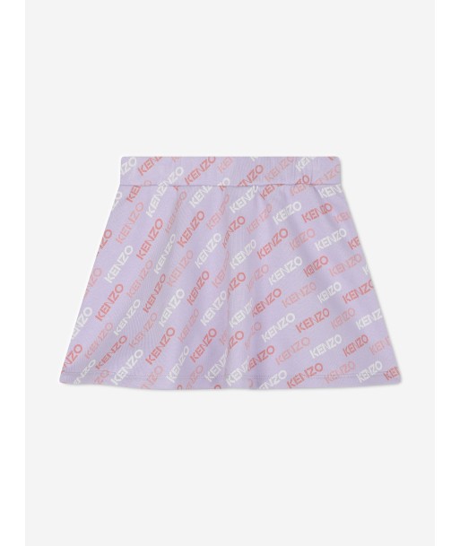 KENZO Girls Logo Print Skirt in Purple le des métaux précieux