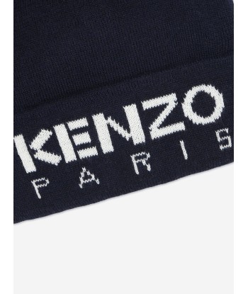 KENZO Kids Knitted Logo Beanie Hat in Navy suggérées chez