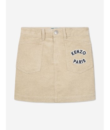 KENZO Girls Corduroy Logo Skirt in Ivory de l' environnement