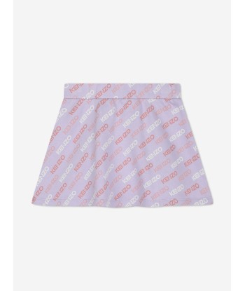 KENZO Girls Logo Print Skirt in Purple le des métaux précieux