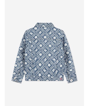 KENZO Kids Logo Denim Jacket in Blue la livraison gratuite