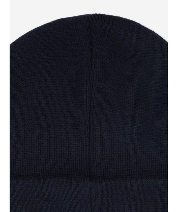 KENZO Kids Knitted Logo Beanie Hat in Navy suggérées chez