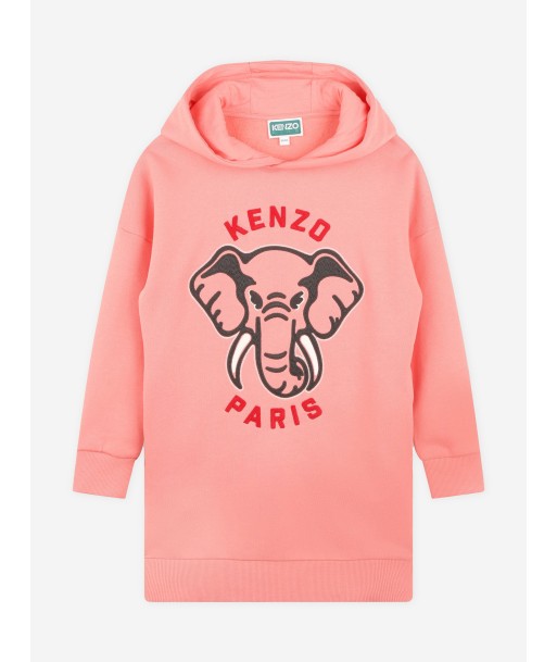 KENZO Girls Elephant Hooded Sweater Dress in Pink s'inspire de l'anatomie humaine