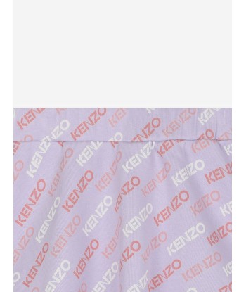 KENZO Girls Logo Print Skirt in Purple le des métaux précieux