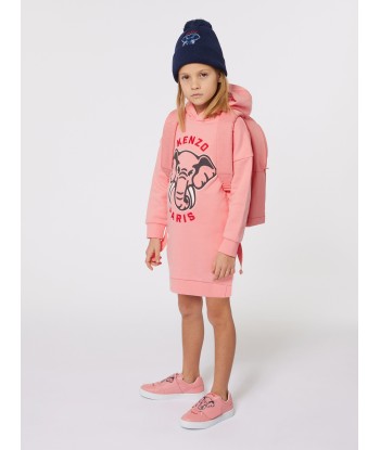 KENZO Girls Elephant Hooded Sweater Dress in Pink s'inspire de l'anatomie humaine