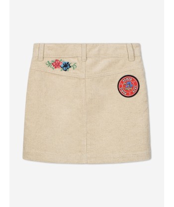 KENZO Girls Corduroy Logo Skirt in Ivory de l' environnement