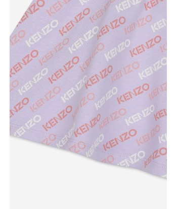 KENZO Girls Logo Print Skirt in Purple le des métaux précieux