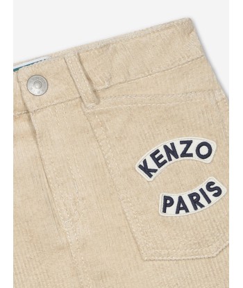 KENZO Girls Corduroy Logo Skirt in Ivory de l' environnement