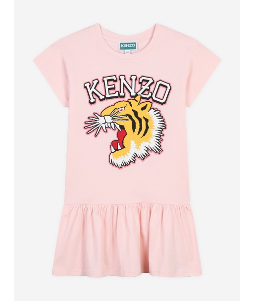 KENZO Girls Tiger Logo Jersey Dress in Pink d'Europe débarque