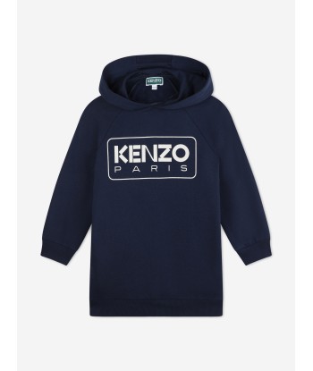 KENZO Girls Hooded Sweater Dress in Navy meilleur choix