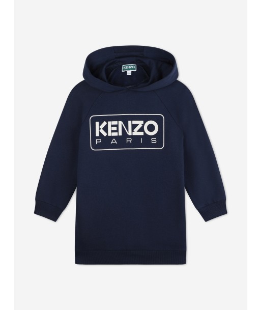 KENZO Girls Hooded Sweater Dress in Navy meilleur choix