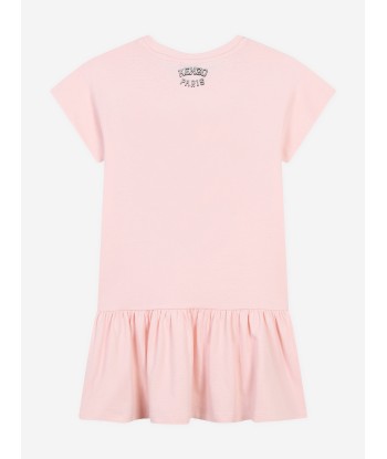 KENZO Girls Tiger Logo Jersey Dress in Pink d'Europe débarque