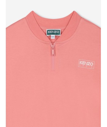 KENZO Girls Logo Print Jersey Dress in Pink Vous souhaitez 