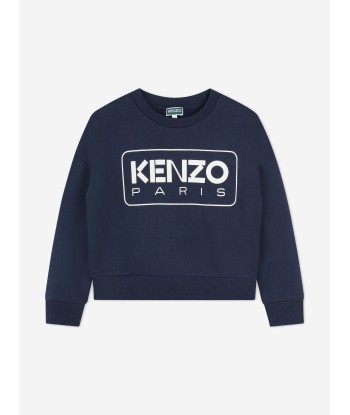 KENZO Girls Logo Print Sweatshirt in Navy 50% de réduction en Octobre 2024