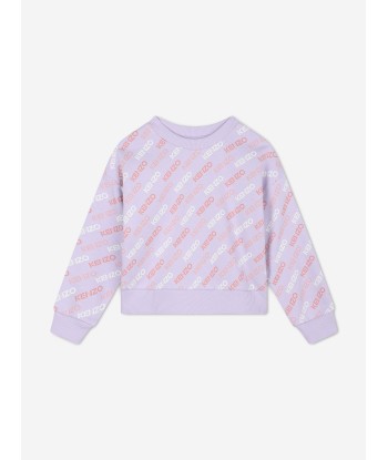 KENZO Girls Logo Print Sweatshirt in Purple les ctes