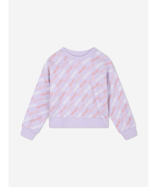 KENZO Girls Logo Print Sweatshirt in Purple les ctes