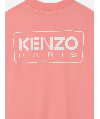 KENZO Girls Logo Print Jersey Dress in Pink Vous souhaitez 