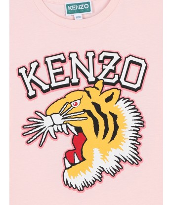 KENZO Girls Tiger Logo Jersey Dress in Pink d'Europe débarque