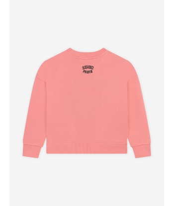 KENZO Girls Tiger Logo Sweatshirt in Pink pas cher