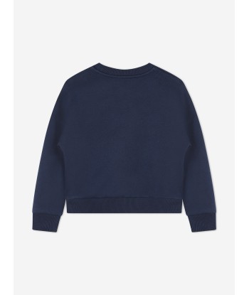 KENZO Girls Logo Print Sweatshirt in Navy 50% de réduction en Octobre 2024