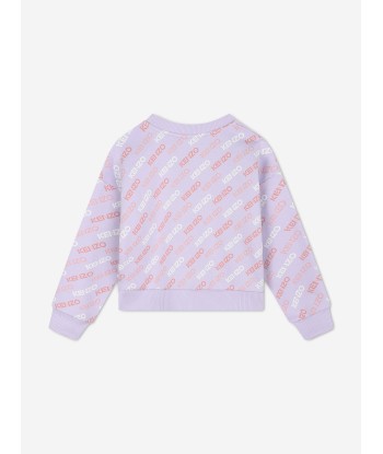 KENZO Girls Logo Print Sweatshirt in Purple les ctes