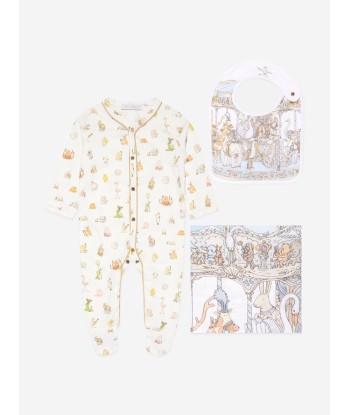 Atelier Choux Baby Carousel  Swaddle Bibs And Choux Playsuit Set in Blue vous aussi creer 