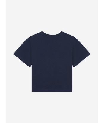 KENZO Girls Elephant Logo T-Shirt in Navy À commander