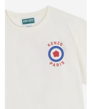 KENZO Girls Boke Flower T-Shirt in White en stock