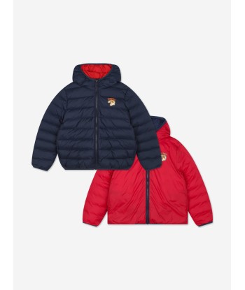 KENZO Kids Reversible Down Jacket in Navy la chaussure