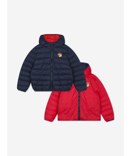 KENZO Kids Reversible Down Jacket in Navy la chaussure