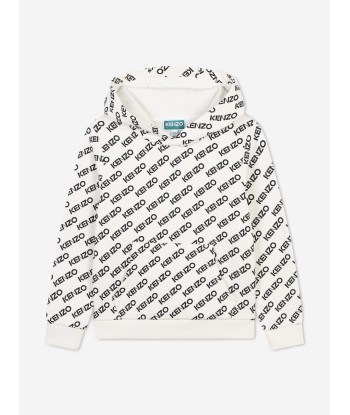 KENZO Kids Logo Print Hoodie in Ivory En savoir plus