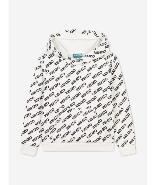 KENZO Kids Logo Print Hoodie in Ivory En savoir plus