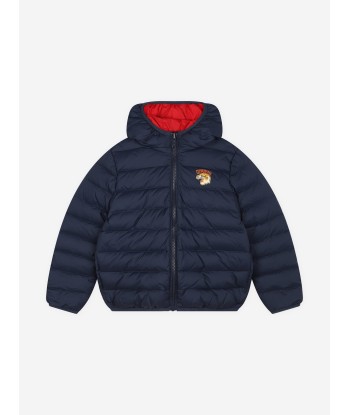 KENZO Kids Reversible Down Jacket in Navy la chaussure