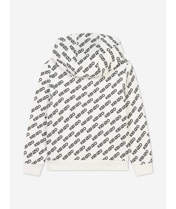 KENZO Kids Logo Print Hoodie in Ivory En savoir plus