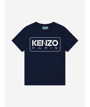 KENZO Kids Logo Print T-Shirt in Navy pas cher chine