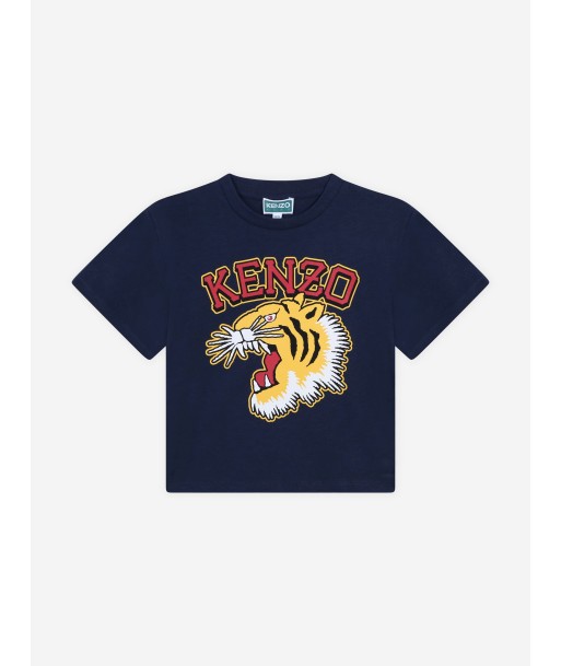 KENZO Boys Tiger Logo T-Shirt in Navy le concept de la Pate a emporter 