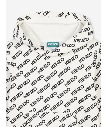 KENZO Kids Logo Print Hoodie in Ivory En savoir plus