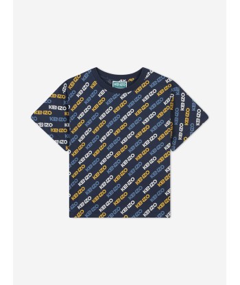 KENZO Boys Logo Print T-Shirt in Navy chez Cornerstreet bien 