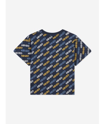 KENZO Boys Logo Print T-Shirt in Navy chez Cornerstreet bien 